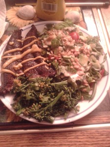 Liver, Broccoli and Salad